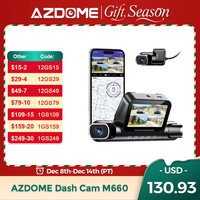 AZDOME 360° Dash Cam M660 Front Rear Inside Car Camera 5G WiFi GPS 4 Channel Dash Camera for Cars IR Night Vision 2.5K+1K+1K+1K