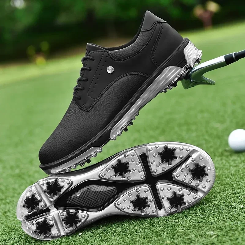 Golf Shoes Waterproof Golfer Sport Man Ankle Sneakers Supplies Golfing Non Slip Comfortable Walking Boots Black White