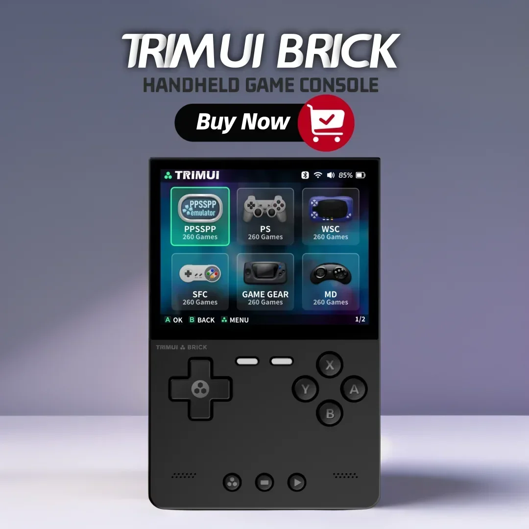 AMPOWN Trimui BRICK Portable Retro Video Games Consoles 3.2'' IPS Screen Handheld Game Players Emulator Linux System Allwinner