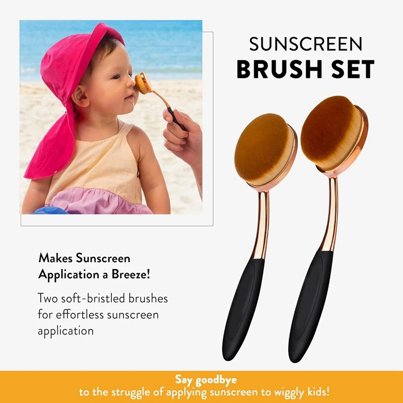 MAKE-Sunscreen Brush Set - Lotion Applicator For Kids, Babies, Family And Adults For Face And Body