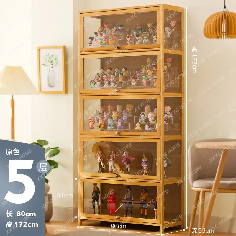 SL12Household blind box ornament cabinet decoration dust-proof glass display stand living room model cabinet