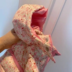 Pet Autumn and Winter Thick Floral Coat Malzis Teddy Schnauzer Dog Cat Cute Warm Dog Clothes for Small Dogs Puppy Clothes