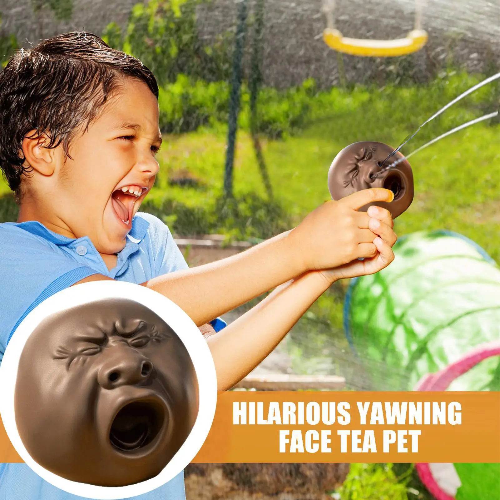 لطيف Yawning الحيوانات الأليفة مدفع المياه القبيح شخص صورة الضغط الأنف بندقية رذاذ الماء للعب الصيف لعبة مكافحة المياه لتخفيف التوتر