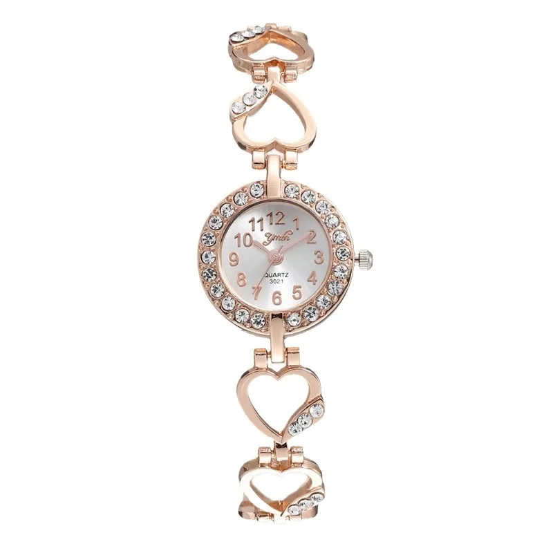 New Fashion Luxury Watches For Woman Bracelet Set Watches Ladies Heart Stainless Steel Wrist Quartz Watch For Gifts Reloj Mujer