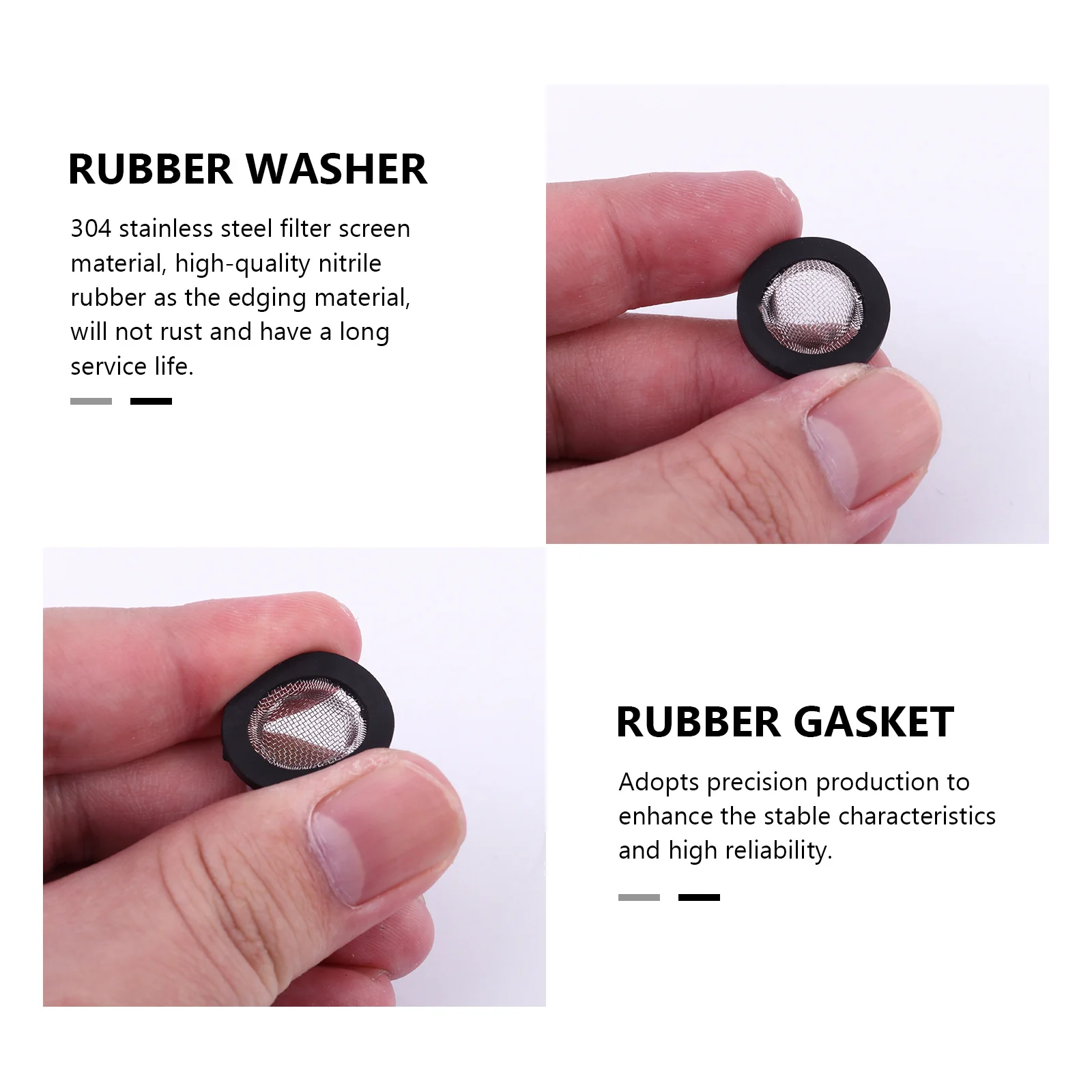 

40Pcs Rubber Washer 304 Stainless Steel Filter Screen Shower Hose Faucet Gasket Replacement Durable Nitrile Rubber Seal Ring
