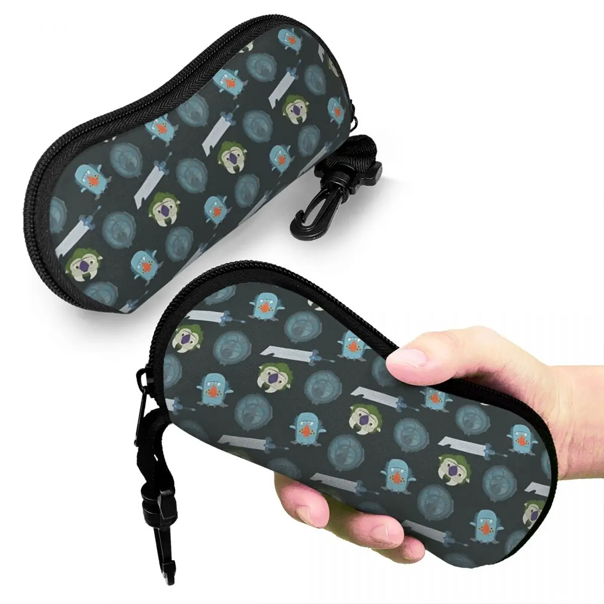 

Trollhunters Repeating Pattern Shell Glasses Case Protective Sunglasses Box Women Men Soft Eyeglass Bag Pouch
