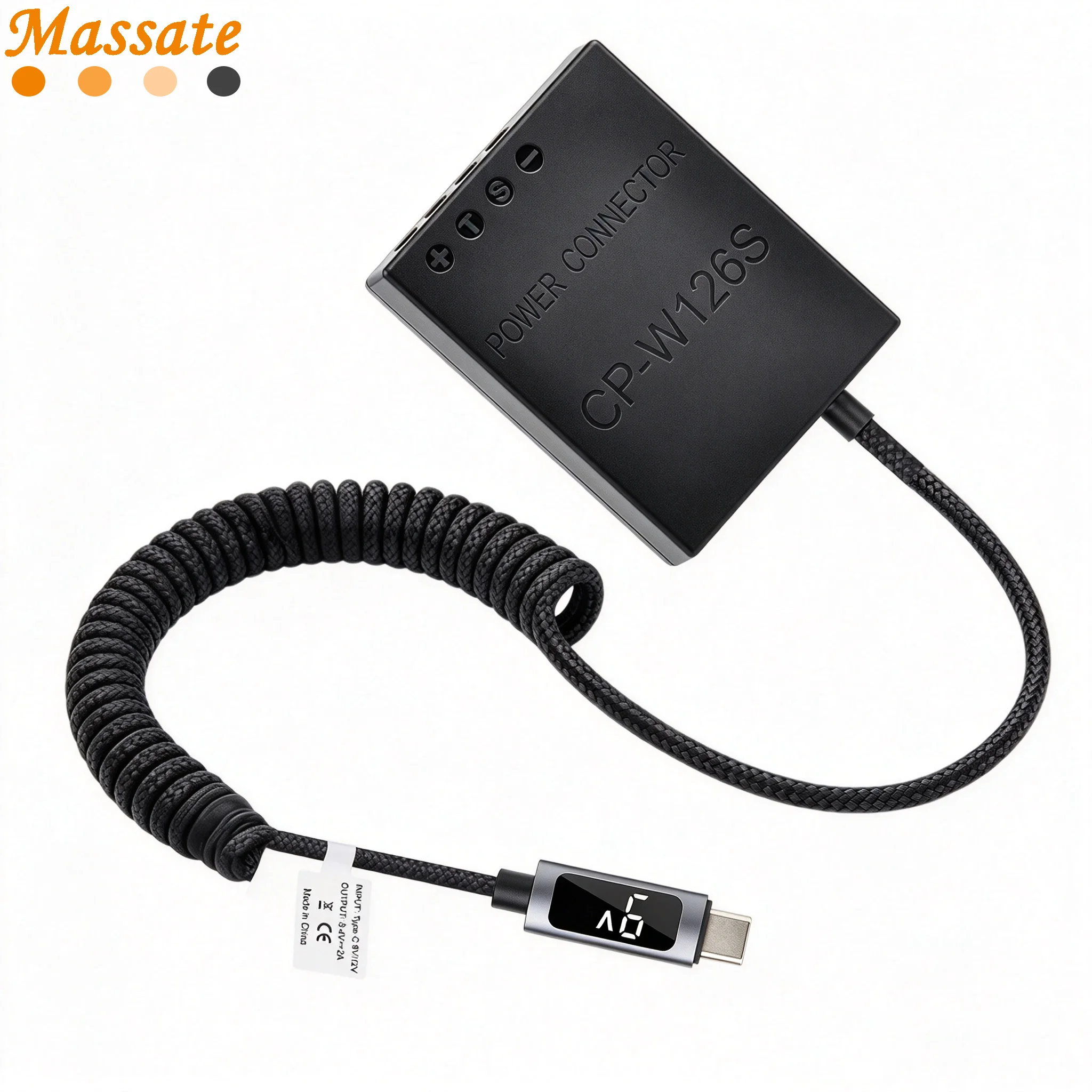 Massate NP-W126 NP-W126S Dummy Battery PD USB-C Adapter For Fujifilm X-T3 XT2 XT30 XS10 XT200 XT100 X100V X100F X-A X-E X-Pro
