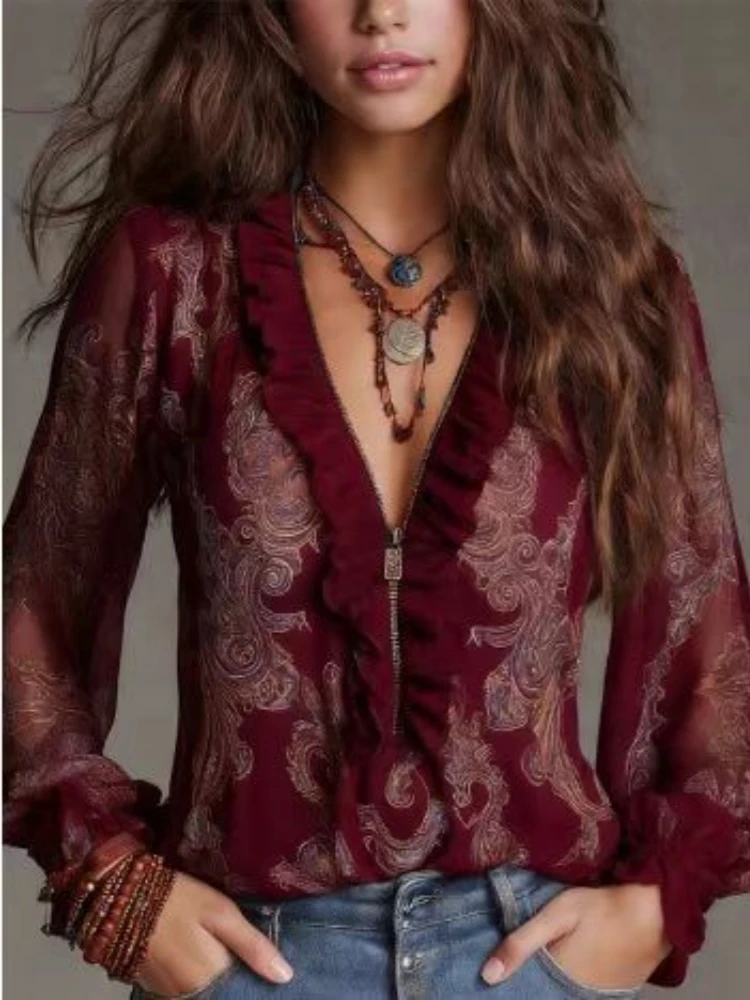 Thumbnail 3 - #1 Latest Womens Chiffon Blouse Tops Offers