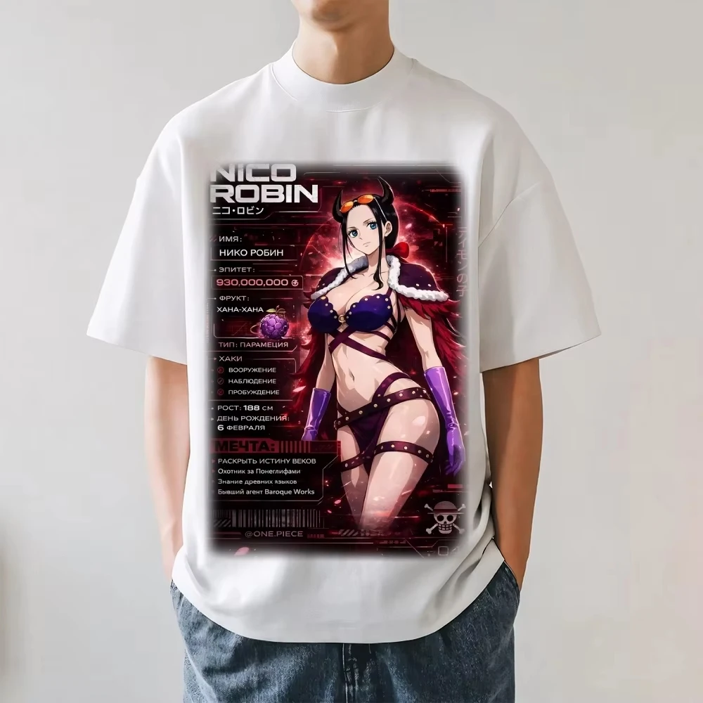 One Piece Nico Robin Anime Graphic Tshirt Unisex Streetwear Casual Cotton Oversized O-Neck Tee