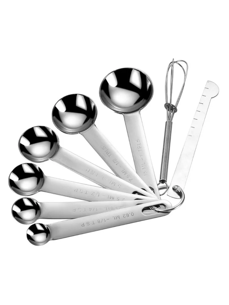 

8 Pcs Stainless Steel Measuring Spoons Set with Scale Markings Baking Tools Kitchen Measuring Cups for Cooking Baking Desserts