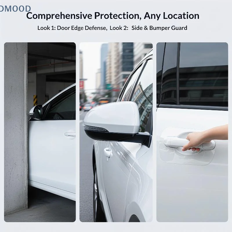 【CR】Durable 4PCS Car Door Bumper Strip Anti-scratch Multi-layered for Superior Protection