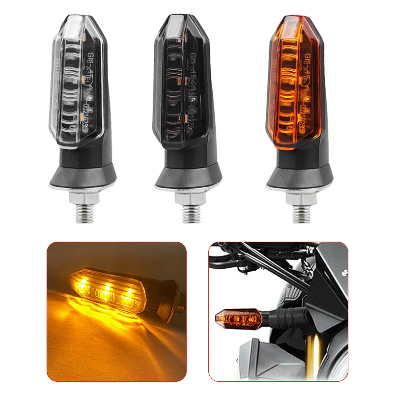 LED Motorcycle Turn Signals Lights 12V Flasher Amber Flashing Light Blinker Waterproof Signal Lamp 8mm Bolt For Honda for Suzuki