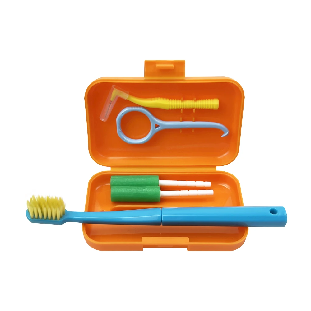 Caixa de escova de dentes portátil ortodôntica kits de ferramentas de higiene oral escova interdental dentes mastigar viagem escova de dentes branqueamento