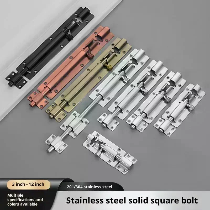 

201/304 ворота из нержавеющей стали, защитный дверной болт, защелка, замковый болт 3/4/5/6/8/10/12 дюймов, дверная защелка, фурнитура для домашнего оборудования