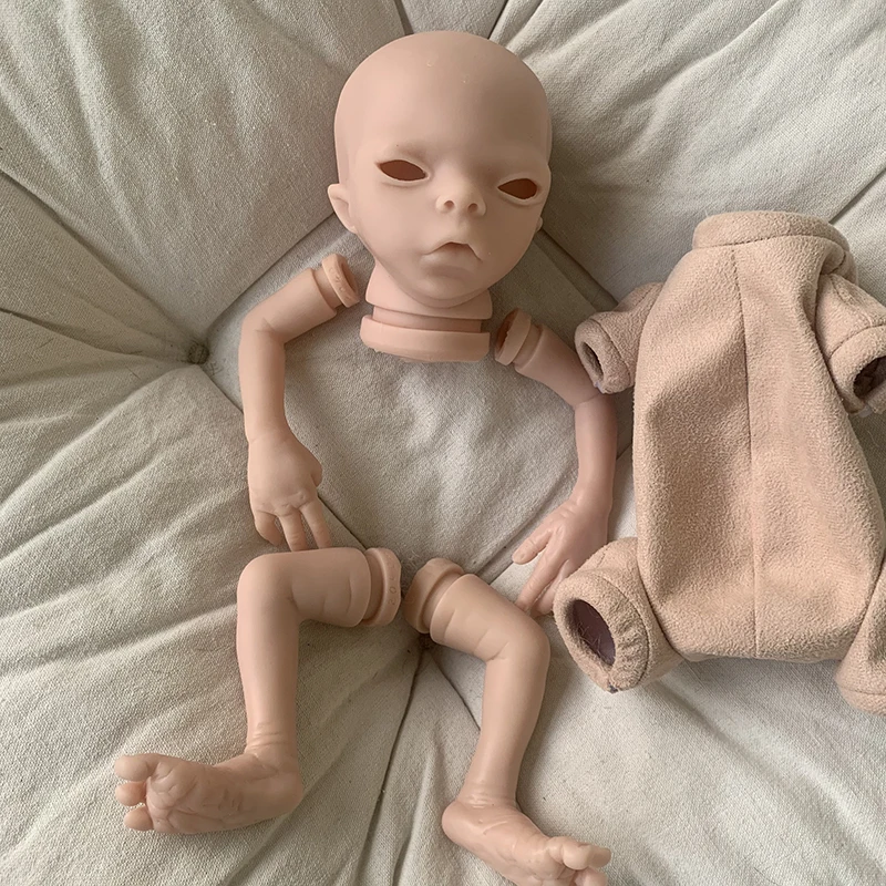 NPK 15inch Unfinished Unpainted Reborn Doll Kit Imani Alien Baby Blank Kit with Cloth Body