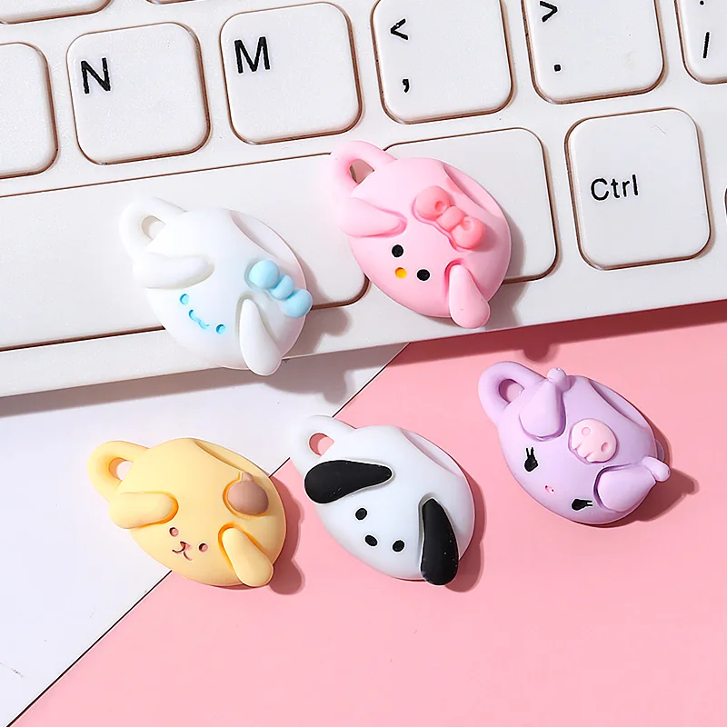 10Pcs Kawaii Anime Sanrios Kuromi Simulation Cartoon Cup DIY Resin Accessories Cream Glue Mobile Phone Case Hairpin Accessories