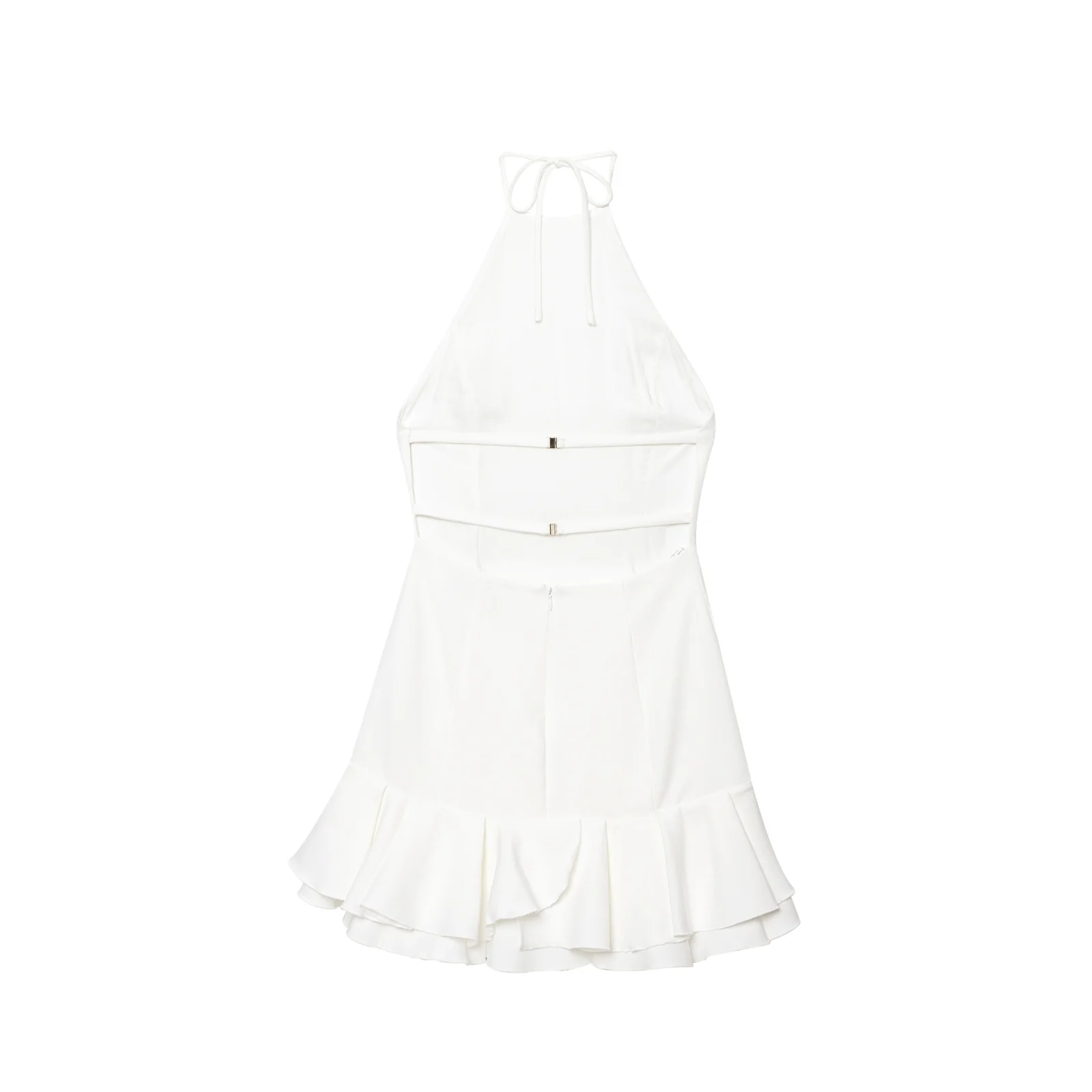 Vestido  Estiloso Casual Sem Mangas com Decoração em Camadas e Decote Pendu para Mulheres, Nova Moda Primavera JNLEAOG