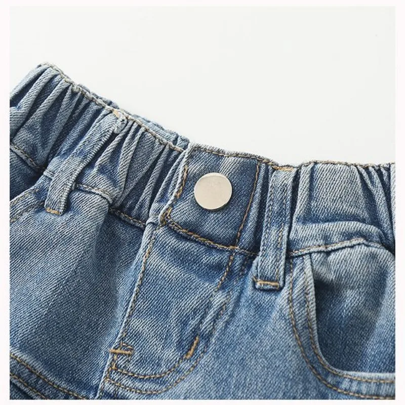 Girls Denim Skirts Vintage Jean Skirt 2024 New Blue Denim Skirts For Teenage Kids Clothing