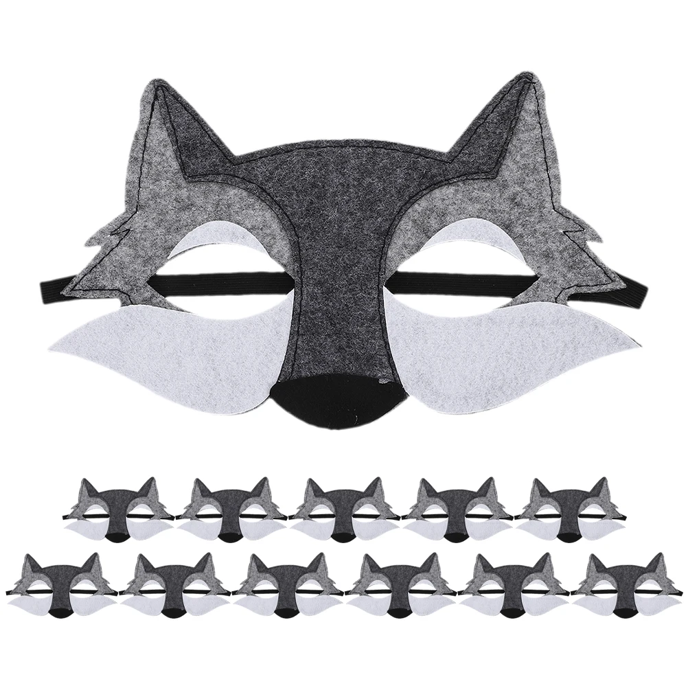 

12Pcs Wolf Half Face Halloween Mask Felt Animal Masquerade Costume Party Cosplay Role Playing Accessory Halloween Wolf Mask