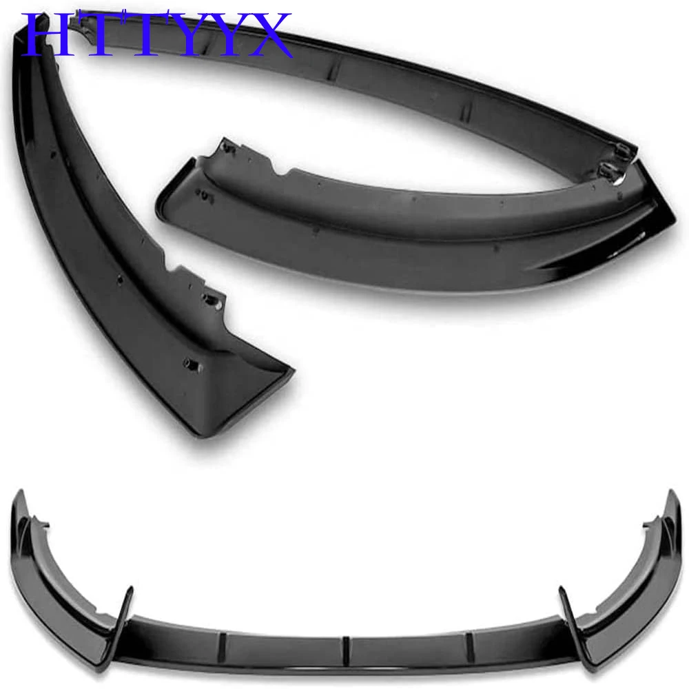 Fit For Ford Focus MK3 ST 2012 2013 2014 3Pcs Gloss Black Car Front Bumper Splitter Lip Diffuser Body Kit Spoiler Guard