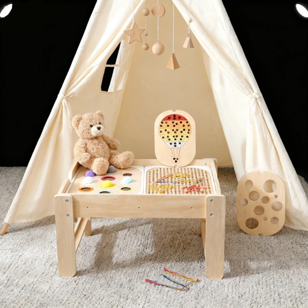 Jeux Montessori pour enfants, entraînement au mouvement fin, plateau sensoriel, jeux de société, tri des couleurs en bois, jouets éducatifs d'apprentissage paroissial