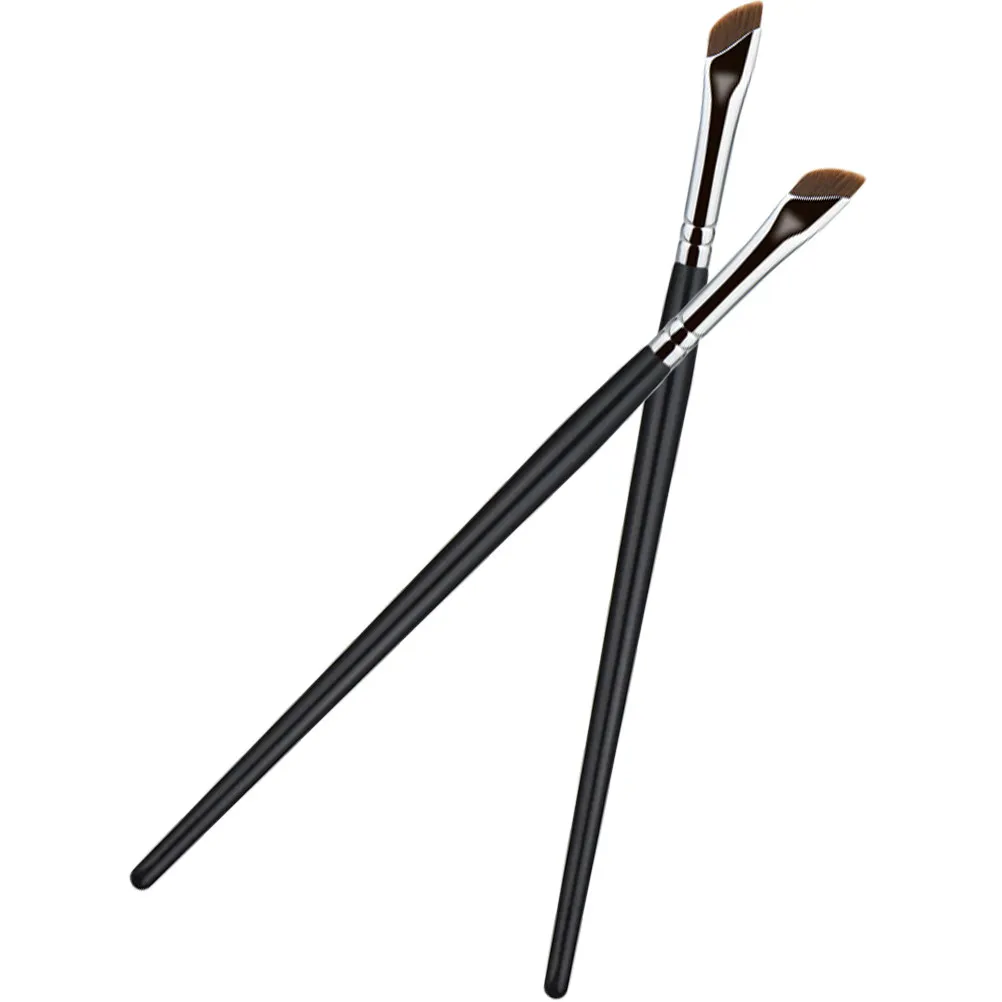 2 Brochas Angulares para Cejas, Brochas de Maquillaje para Mujer, Delineador de Ojos, Corrector, Brocha Plana, Herramienta para Sombras de Ojos, para un Maquillaje de Ojos Preciso