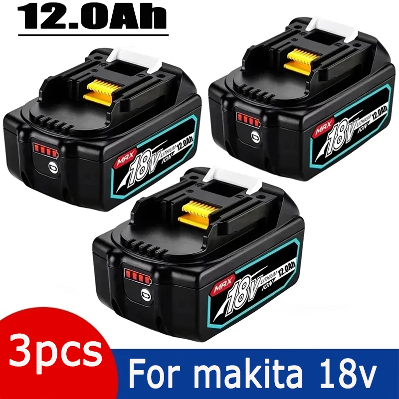 100% Original Makita 12Ah/8Ah/6Ah for Makita 18V Battery BL1830B BL1850B BL1850 BL1840 BL1860 BL1815 Replacement Lithium Battery