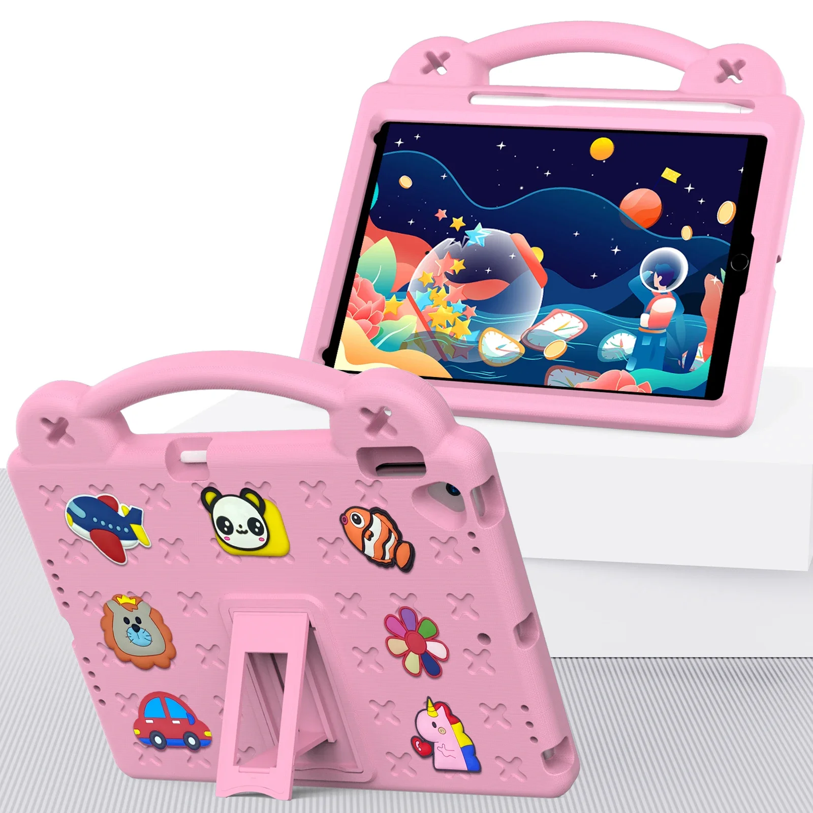 Capa para Tablet EVA Kids Safe Stand, Capa para iPad Air 11 Pro, 2020, 2021, 2022, 10th, 8th, 9th, 7th, 9.7 Generation, Mini 6, 4, 3, 2