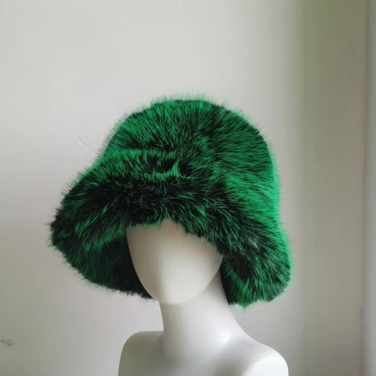 

Faux Fur Bucket Hat Warm Imitation Fox Fur Thickened Autumn Winter hat Personality Fishermen Hats for women шапка женс