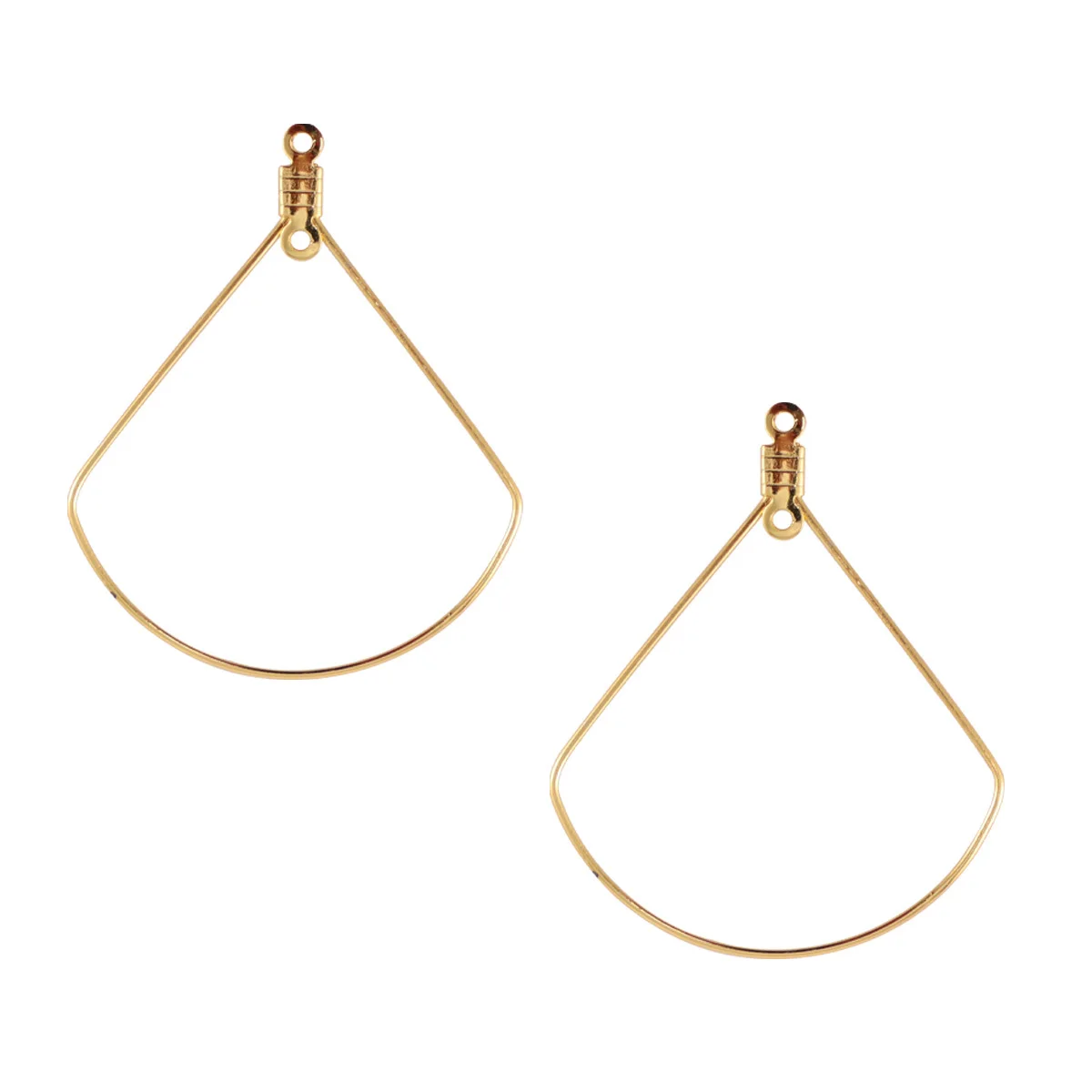 

50Pcs Fan Shape Stainless Steel Double Hole Earring Rings Pendants Charms DIY Jewelry Making Supplies Necklace Bracelet Keychain