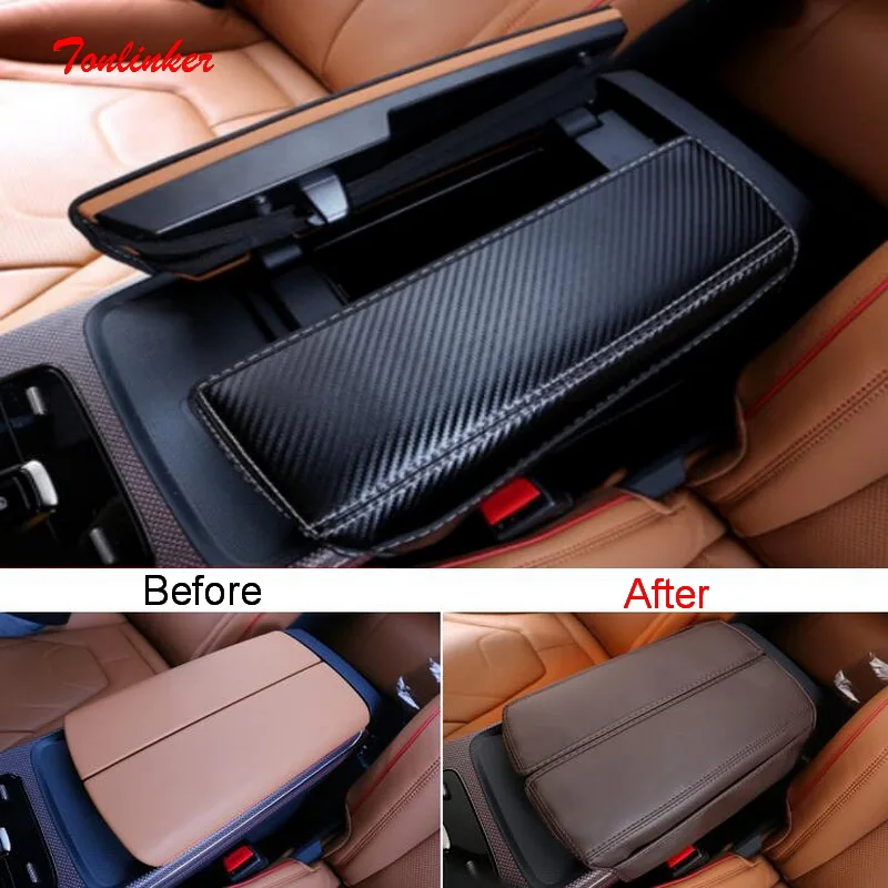 

Tonlinker Interior Car Armrest Anti-Dirty Panel Cover Sticker For BYD HAN EV DM 2020-22 Car Styling 1 PCS PU Leather Covers