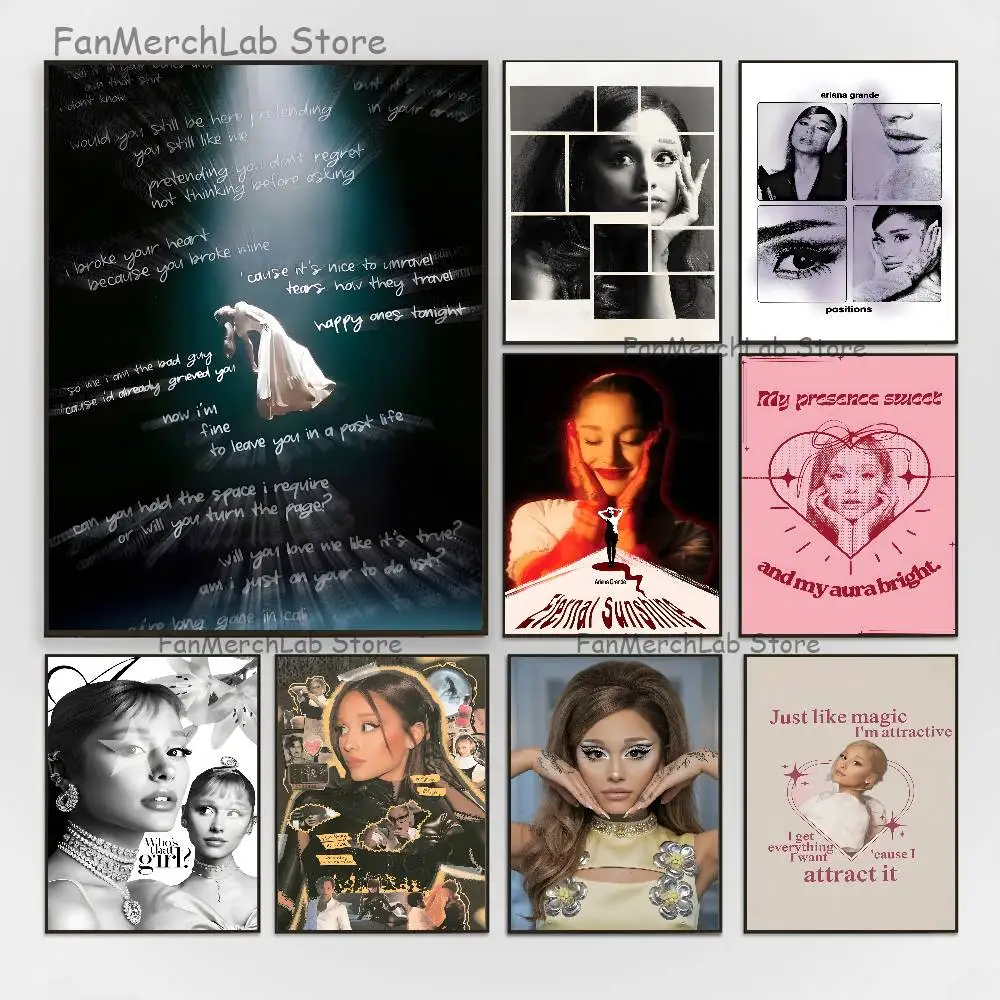 

Brighter Days Ahead A-Ariana Poster Multi-Purpose Wall Art for Living Room Bedroom Office Hallway Bar Home Decor Gift