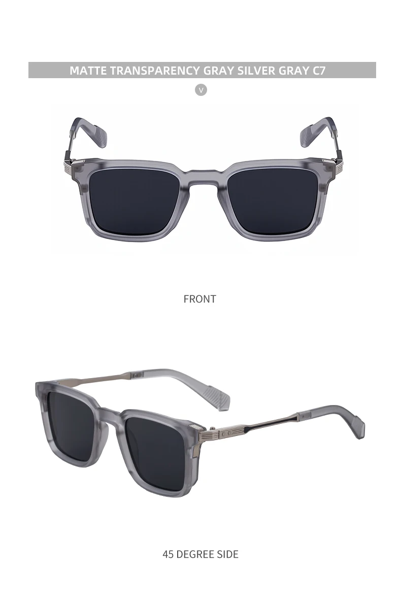 Polarisierte klassische quadratische Sonnenbrille für Herren 2026 – Luxusmarke Steampunk Fahrsonnenbrille für Männer – Vintage Outdoor-Brillen – Detail 20