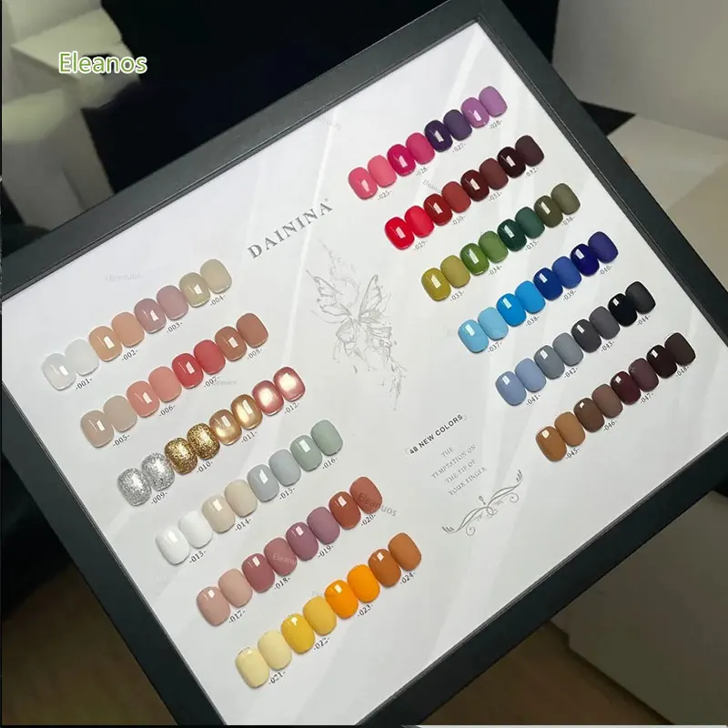 Eleanos Pop สี 48 สี 15ml ทั้งชุด Cat Eye Gel เล็บ Soak Off Jelly Glitter เจลสีการ์ดเล็บ Salon