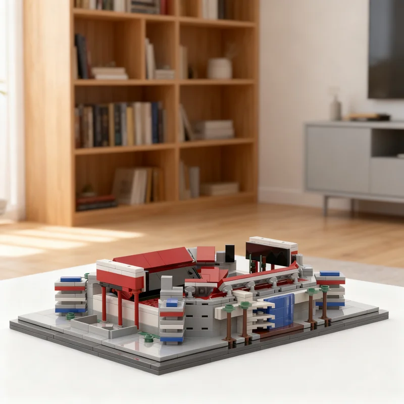 613pcs MOC Raymond James Stadium Tampa Bay Model Building Blocks Christmas Gift Assemble DIY Art Collection Birthday Idea 3D