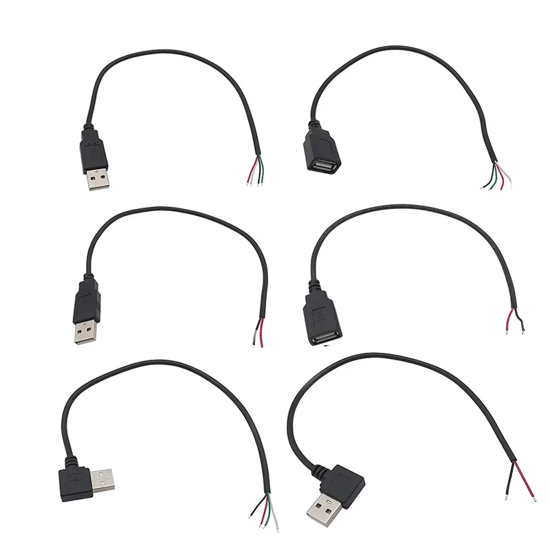 

5pcs/pack 5V USB2.0 2-Pin 2-Wire 4-pin diy usb Male female Jack Connector Power Charge Extension Cable Cord 0.3m