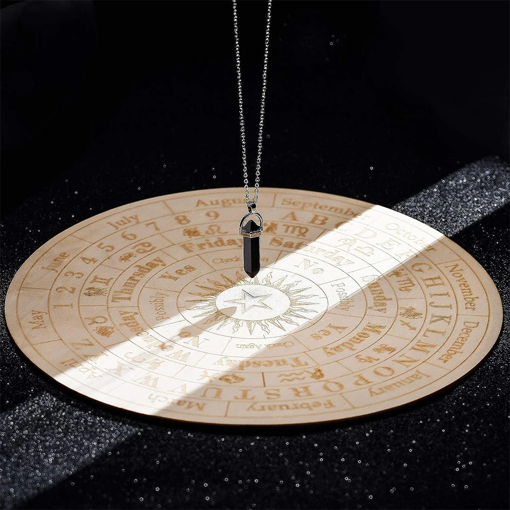 Wooden Twelve Constellation Divination Pendulum Board Sign Home Decor Star Sun Moon Altar Message Board Meditation Ornaments