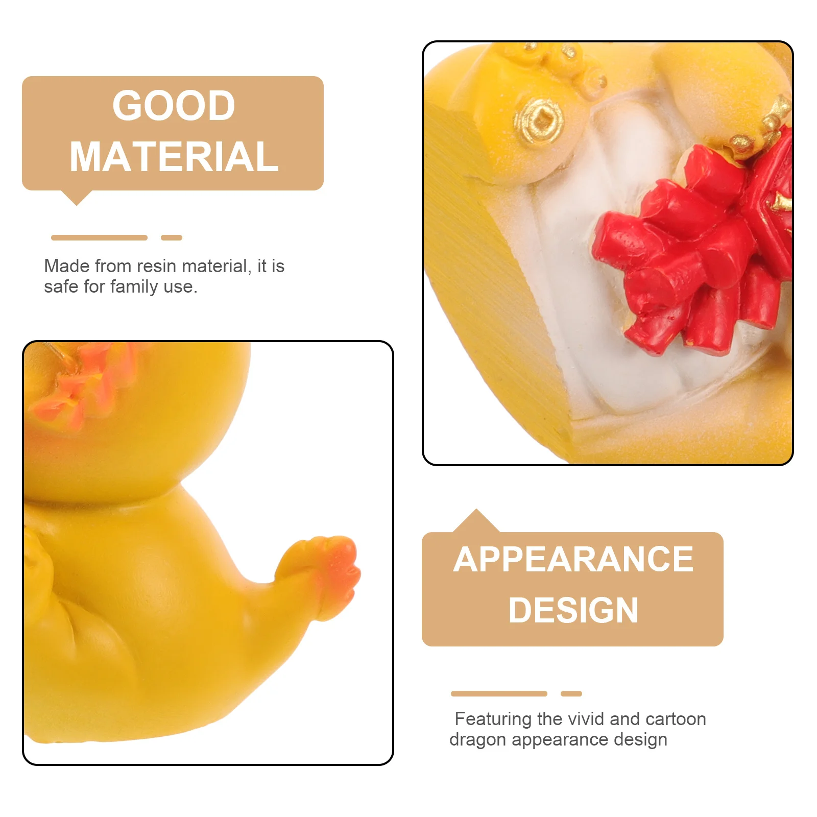 

Mascot Zodiac Dragon Resin Statue Cartoon Design Desktop Decoration Home Office Vivid Mini Dragon Sculpture Craft Ornament