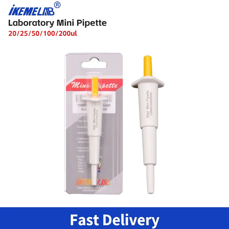 IKEME 2pcs Laboratory Mini Pipette 10-200ul Fixed Volumn Pipettor Manual Single Channel Micropipette laboratory Equipment