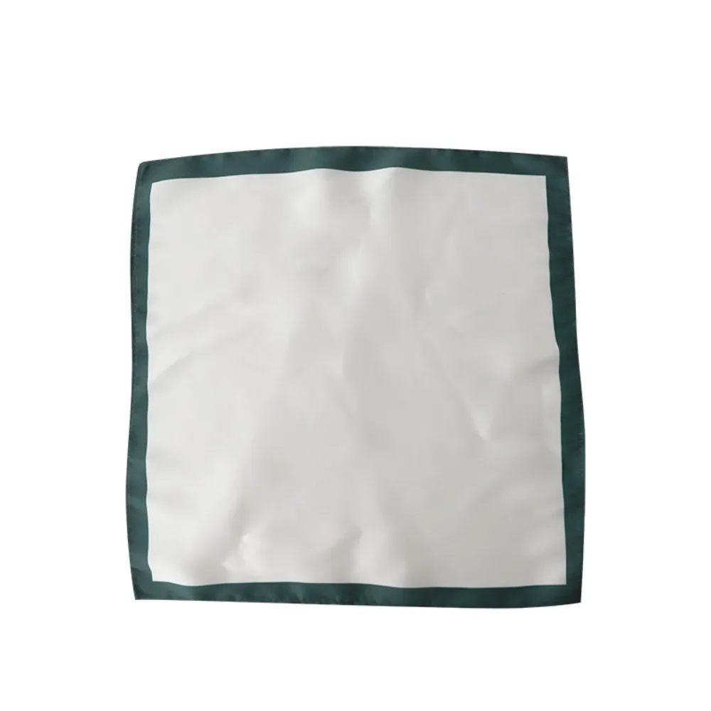 

Fashion Korean Men's Suit Pocket Square Vintage White Business Suit Hanky Polyester Color Edge Chest Towel Handkercher Boys