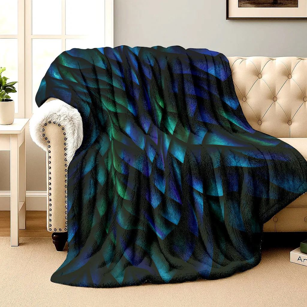 Flannel Blanket, Featuring 2D Printed Colorful Scales, Perfect As a Birthday Or Holiday Present. Versatile for Use on Sofas, Bed