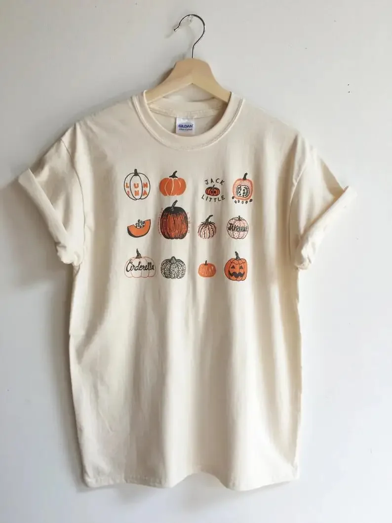 Pumpkin T-Shirt, Halloween Shirt, Screen print shirt, Foodie Gift, Clothing Gift