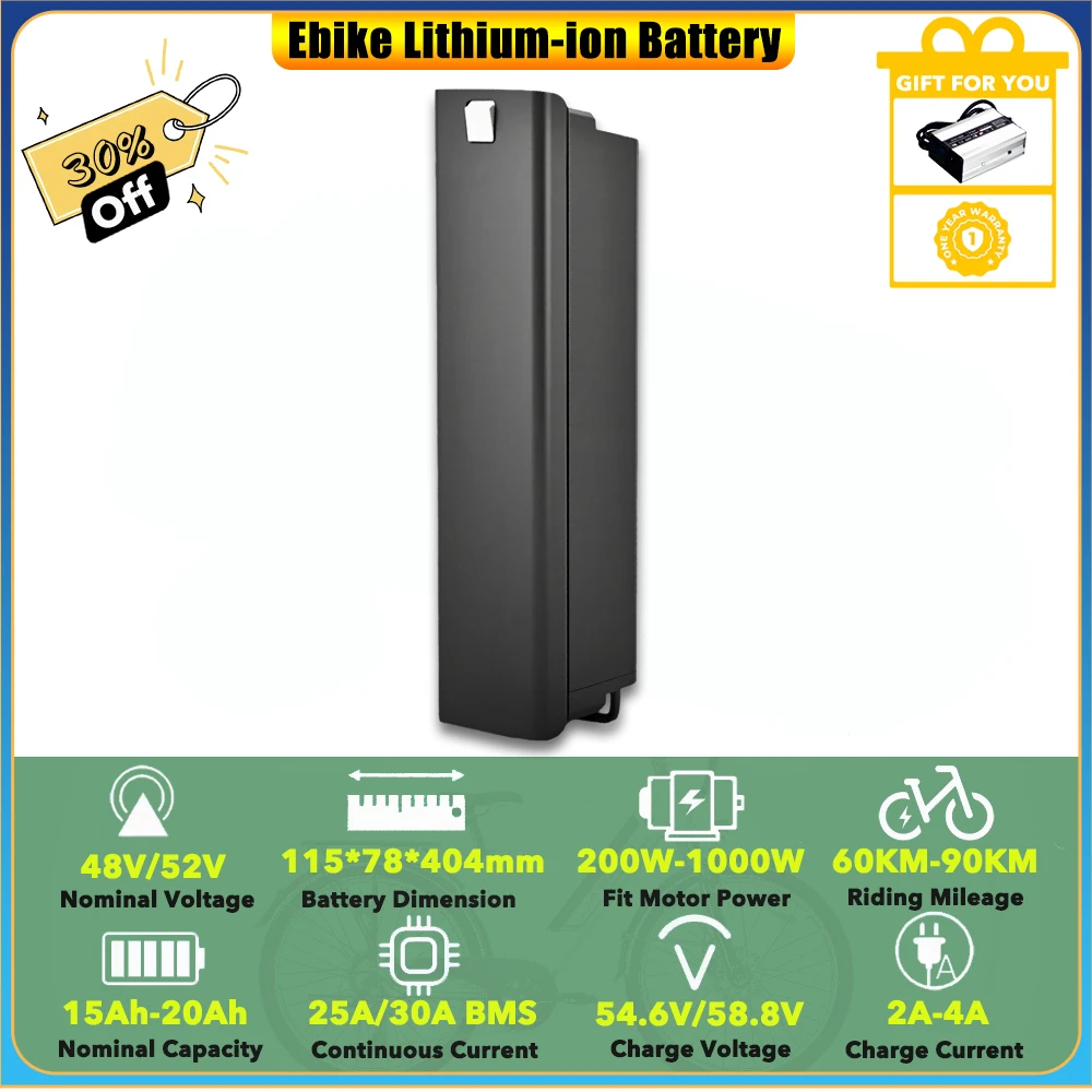 

Integrated Replacement Lithium-ion Battery 48V20Ah 23Ah for Jumper Go | 20" Full Suspension All Terrain Electric Bike