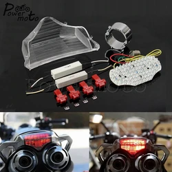 For Yamaha FZ6 Fazer 600 2003-2008 ABS Plastic Motorcycle Clear Lens LED Integrated Turn Signals Lamp Tail Brake Light Taillight