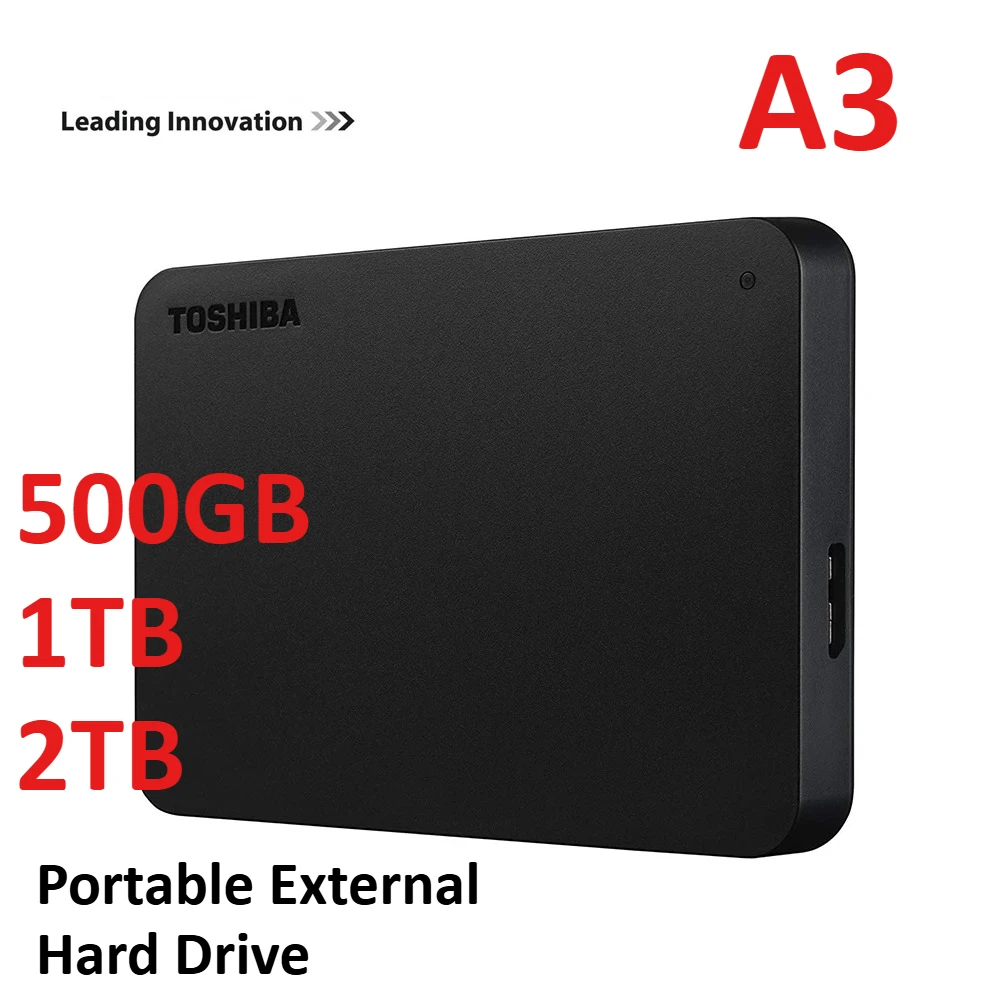 

NEW For Toshiba Canvio Basics A3 Portable HDD USB3.0 High Speed External Hard Disk 500GB 1TB 2TB Black
