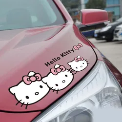 Kawaii Sanrio Hello Kitty Car Stickers Anime Reflective Waterproof Sunscreen Cartoon Car Accessories Body Modification Sticker