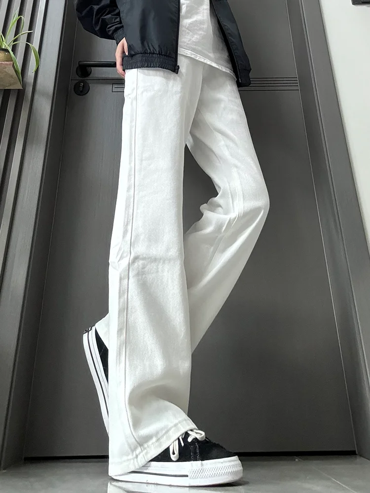 

Мужские джинсы Cleanfit White Bell Bot в американском стиле High Street, удлиненные, прямые, широкие брюки с эффектом удлинения ног