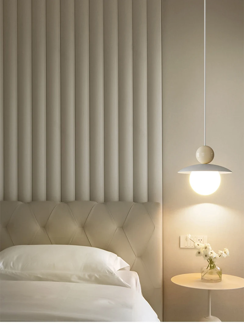 Nordic LED Pendant Light Cream Style Modern Hanging Lamp Indoor Lighting Room Decor Chandeliers For Living Room Bedside Bedroom