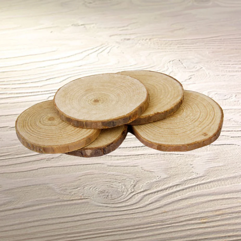 

20Pcs Natural Wood Discs Polished Both Sides Wood Color Bark Edges for Wedding Table Numbers DIY Decoration Log Slices
