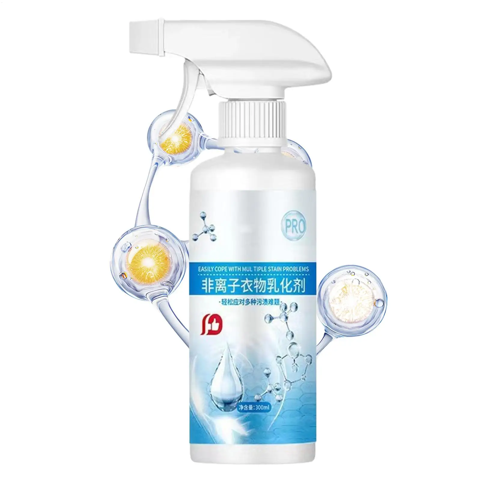 

Laundry Stain Remover 300ml Oil Emulsifier Spray Cleaner Degreaser Leak proof nozzle stain removal Fabric Sofa Textile Care